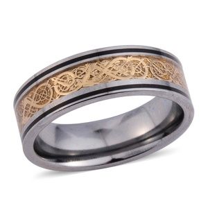 Enameled Tungsten Carbide Men's Band Ring (Size 9.